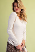 Ecru Lace Detail Top