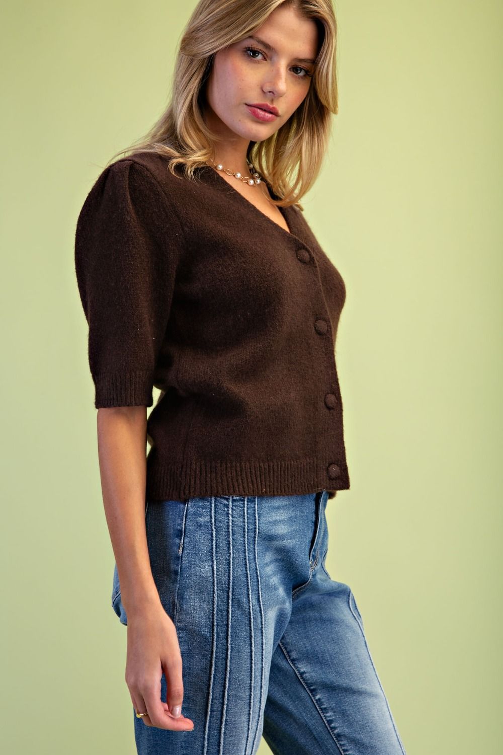 Brown Knitted Cardigan