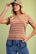 Cinnamon Stripe Knit Top