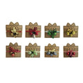 Glass Ornament & Metal Bell Gift Topper With 40" Ribbon Wrap